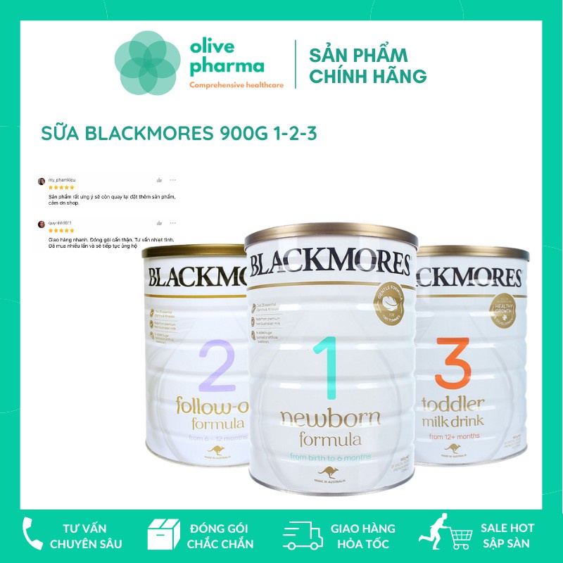 Sữa bột công thức BLACKMORE 900gr đủ 3 số 1,2,3 ÚC