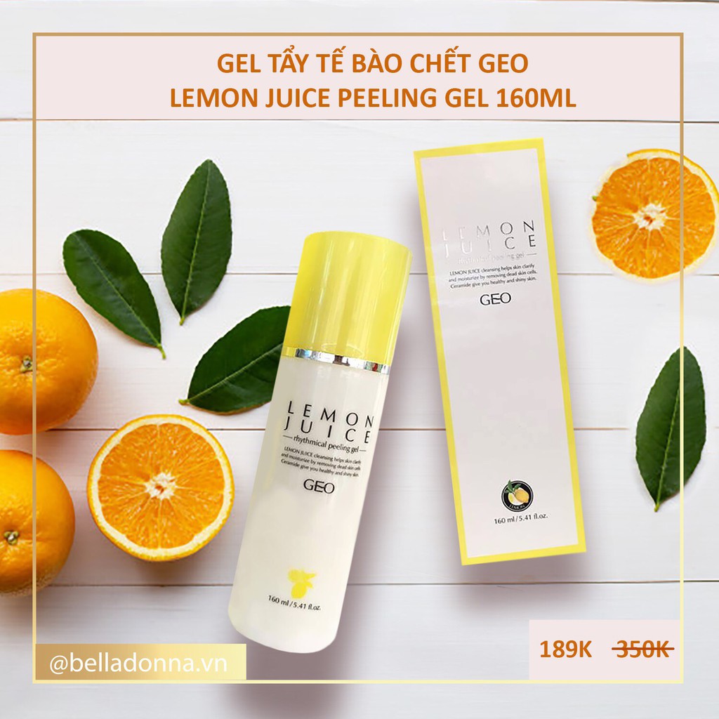 Gel tẩy tế bào chết Geo Lemon Juice Peeling Gel 160ml