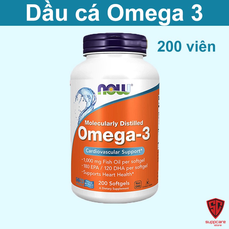 Omega 3 | Dầu Cá Now Omega 3 200 Viên - Vitamin Bổ Mắt Sáng Mắt - SUPPCARE