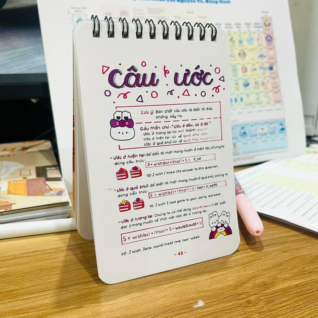 Takenote Tiếng Anh 62 trang Bản cập nhập mới nhất A6 IN SẮC NÉT + tặng NHÃN VỞ STICKER