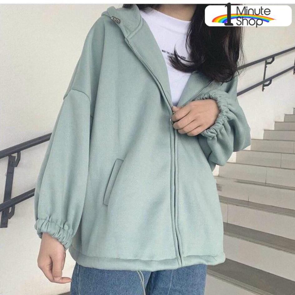 Áo Khoác nỉ Chống nắng Cho Nữ Form Rộng  KÉO TRÒN có dây kéo Unisex SIÊU ĐẸP Ulzzang video thật 1MINUTE | BigBuy360 - bigbuy360.vn