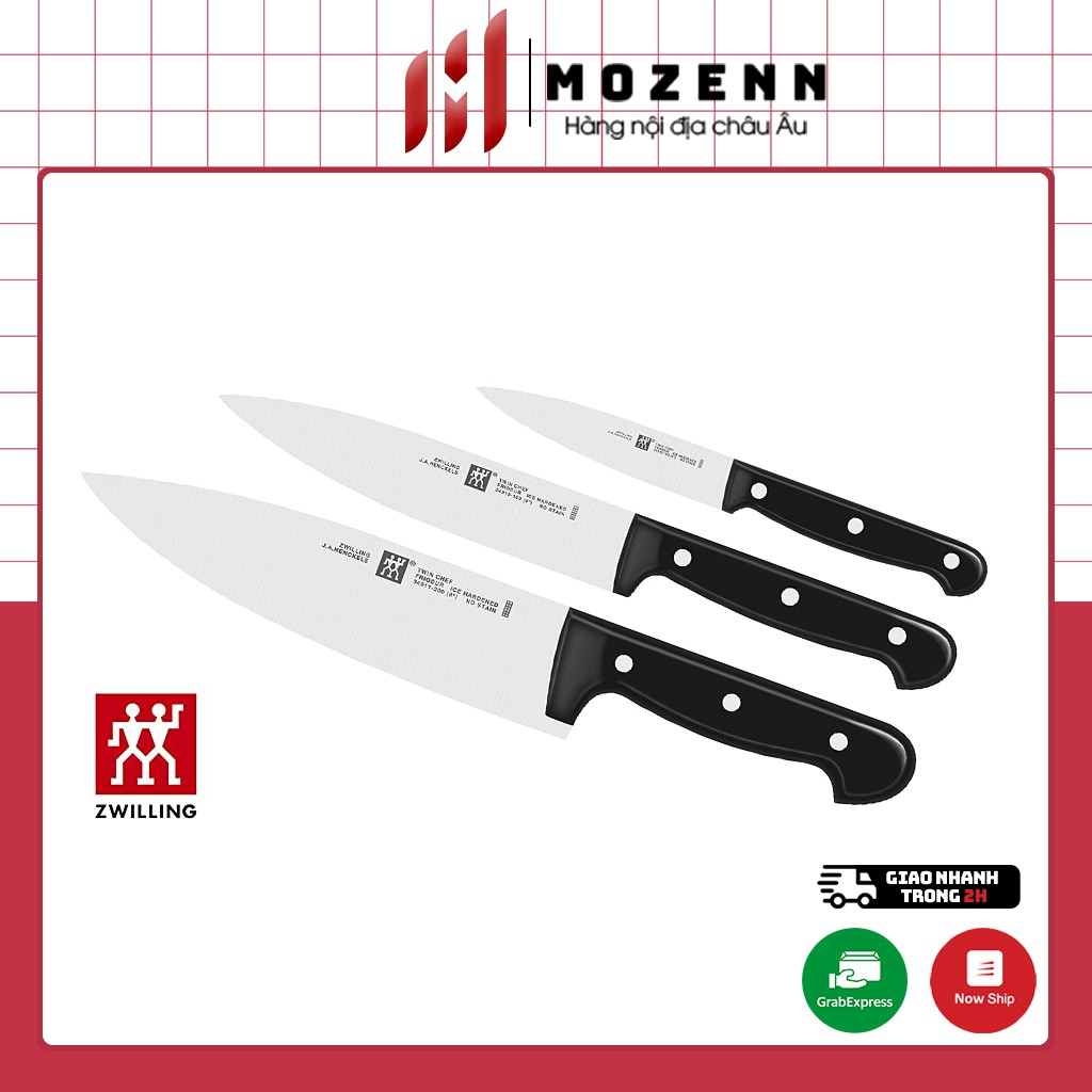 Set 3 dao thái Zwilling Twin Chef thái cực sắc và ngọt [nhập Đức chính hãng]