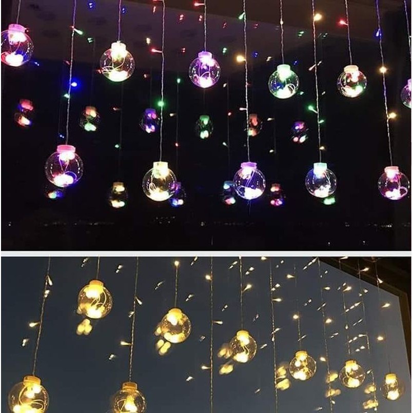 Đèn Nháy Bóng Tròn To  Hình Cầu Đường Kính 8 Cm - Đèn Treo Trang Trí Không Gian Đẹp Mắt