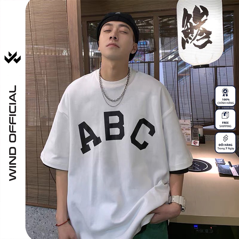 Áo thun tay lỡ Wind phông unisex ABC form rộng nam nữ oversize ulzzang