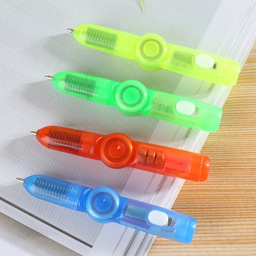 Bút bi xoay có đèn màu cầu vồng giúp giảm căng thẳng cho bé