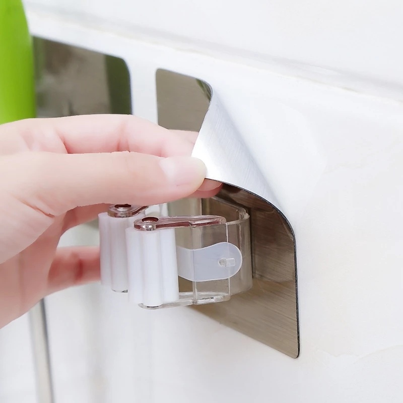 1 Giá Đỡ Chổi Lau Nhà 2 Kích Cỡ Bằng Nhựa Chống Thấm Nước Đa Năng