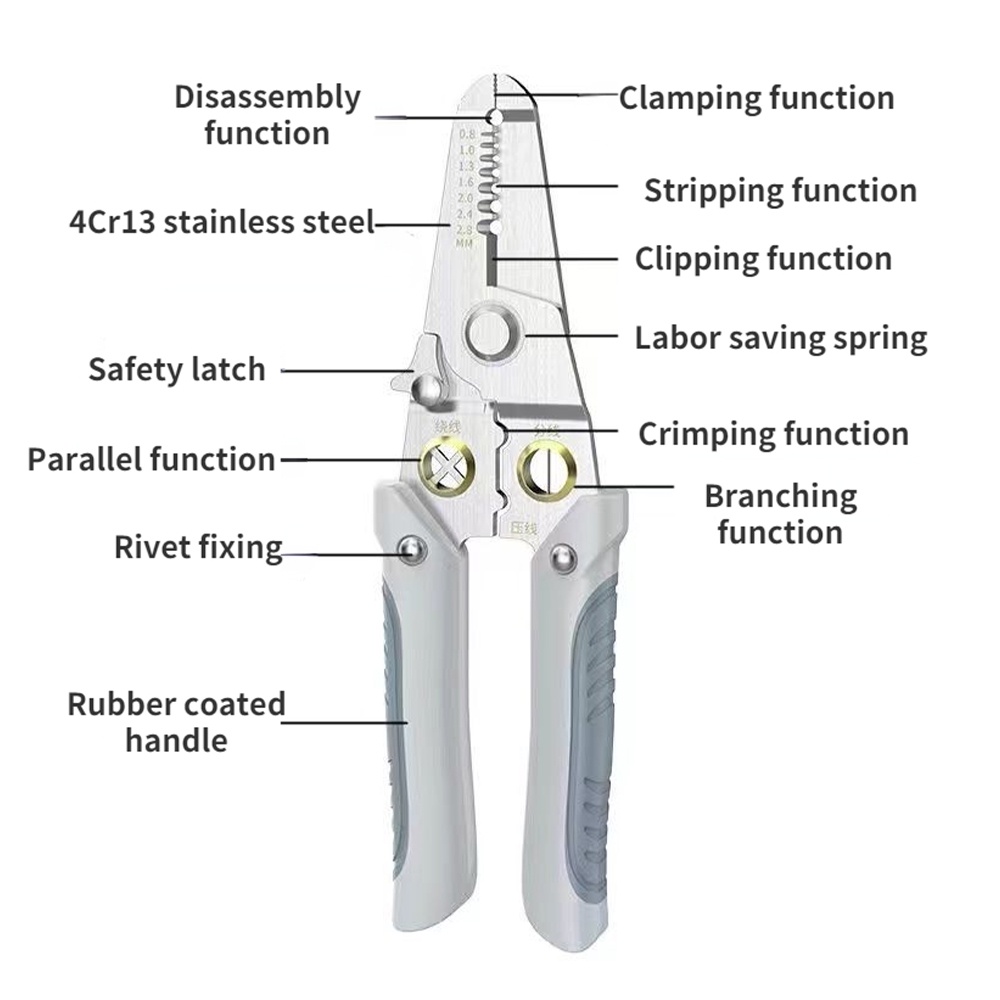 AIDEEPEN Kìm tuốt dây cáp đa năng tiện lợi