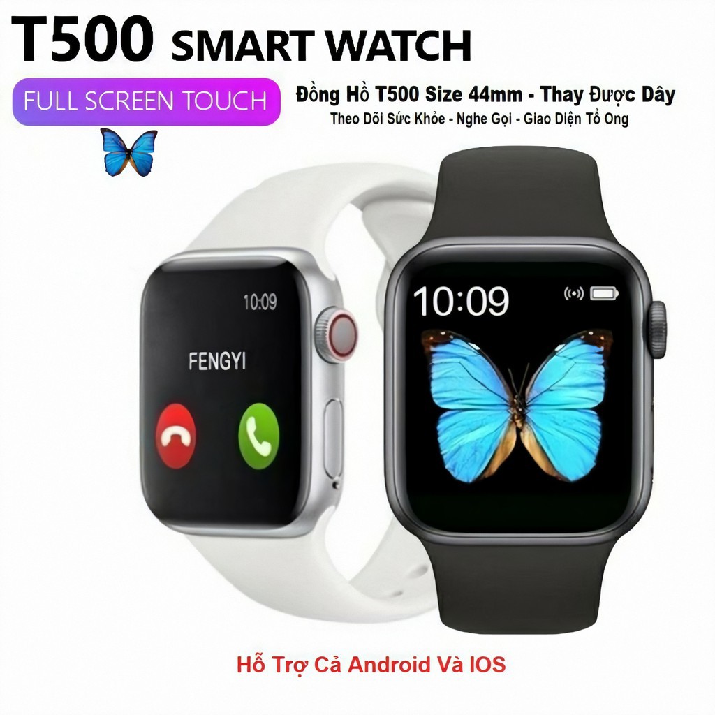 Đồng hồ thông minh Smartwatch T500 seri 5 thay dây được - Đồng hồ đeo tay đa năng kiểu dáng siêu sang