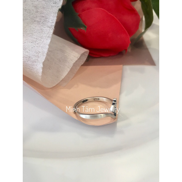 Nhẫn bạc Thái 925 chủng Om Yoga, nhẫn bạc phong thuỷ khắc chú bình an Omani-Minh Tâm Jewelry