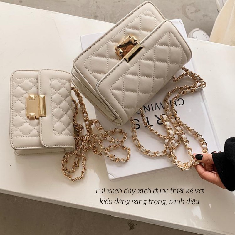 Túi Đeo Chéo Nữ, Túi Xách Nữ Ô Trám Dây Da Xích Cực Xinh SIXTEEN. | BigBuy360 - bigbuy360.vn