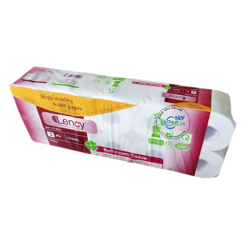 Giấy vệ sinh Lency nâu 10 cuộn (3 lớp)