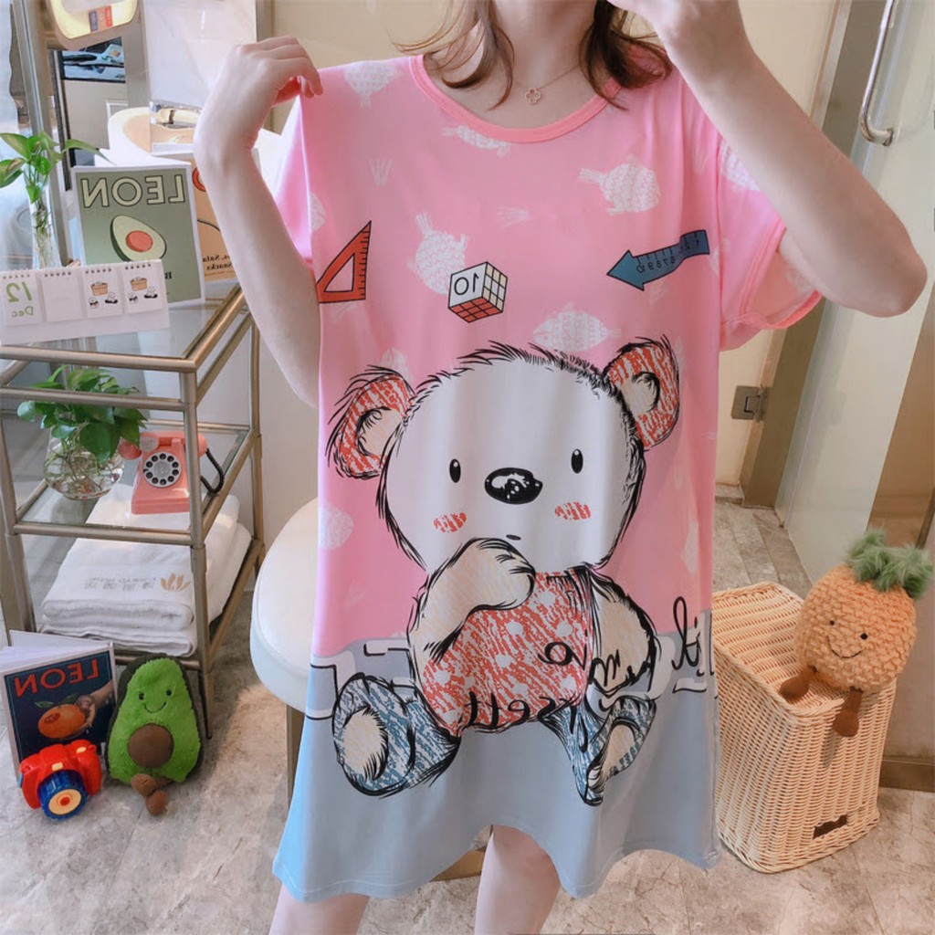 [ Mã WASTAPR giảm 10K đơn 50K] Đầm Ngủ Dáng Rộng Thoải Mái Dễ Thương Bigsize mặc ở nhà A09 | BigBuy360 - bigbuy360.vn