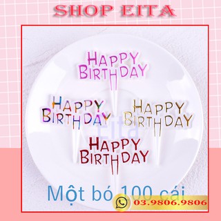 theo 10cái 1 bộ  que cắm happybirthday trang trí bánh kem, trang trí bánh sinh nhật