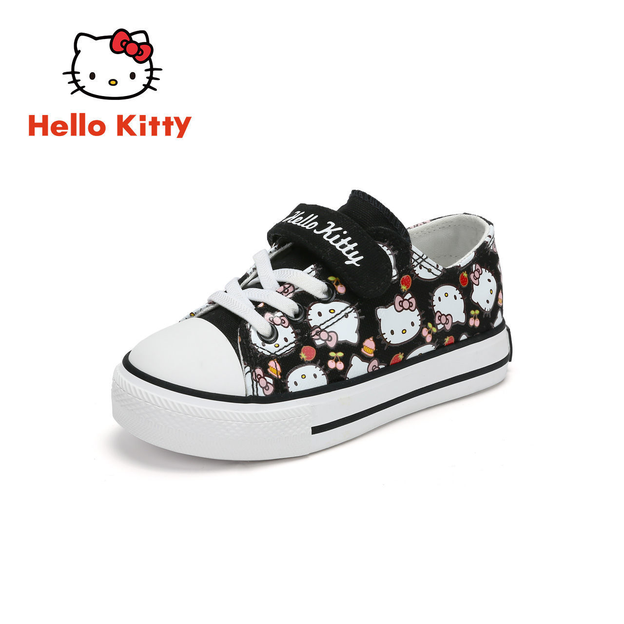 Giày Vải Canvas Họa Tiết Hello Kitty Đáng Yêu Cho Bé Gái