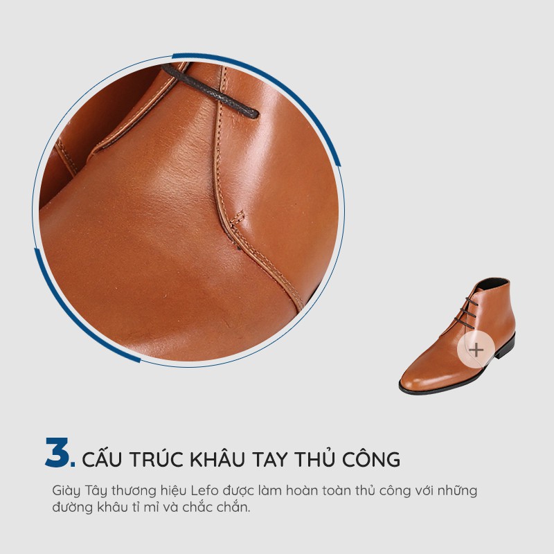 Giày da nam Chukka Boots ClassX Lefo 1810 - (Nâu Bò)