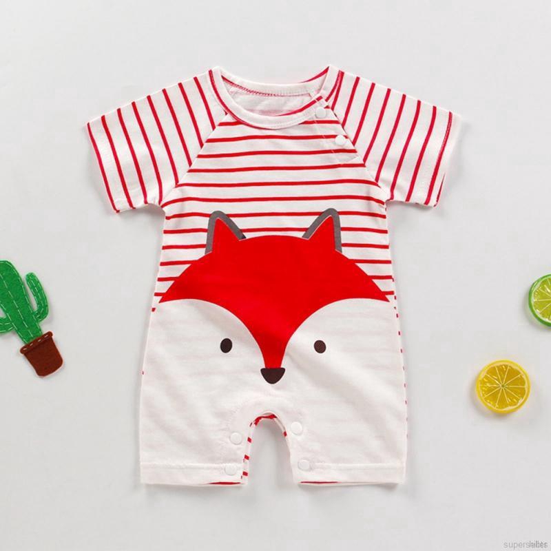 Jumpsuit Tay Ngắn Họa Tiết Hoạt Hình Đáng Yêu Dành Cho Bé