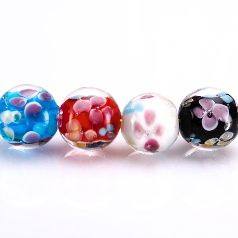 Bộ 5 Hạt Thủy Tinh Tròn Trong Suốt Dùng Làm Trang Sức Thủ Công DIY