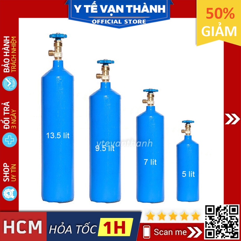 ✅ [BÌNH MỚI] Bình Oxy Y Tế- Vừa Và Nhỏ, Dành Cho Người Bệnh Cần Thở Oxi Tại Nhà -VT0597