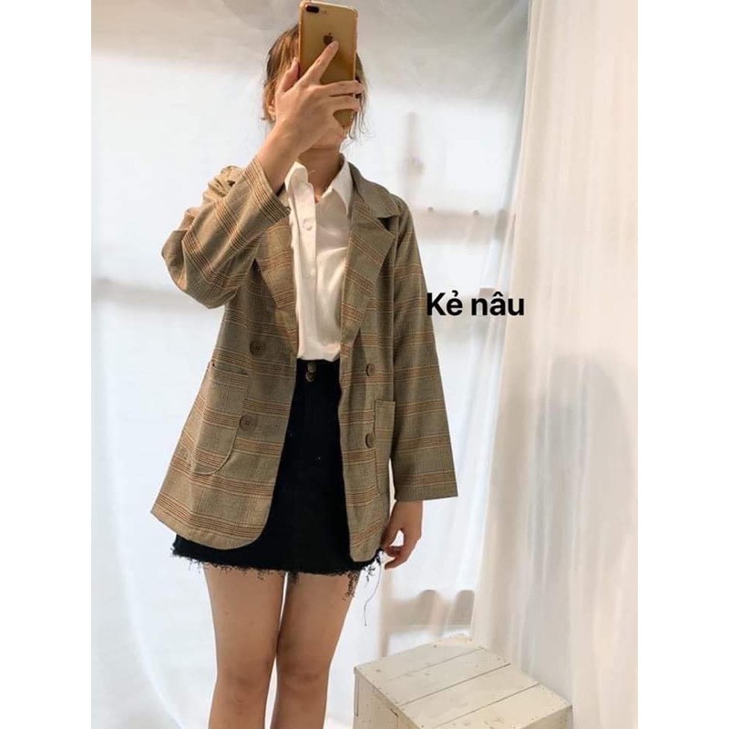 ÁO BLAZER KẺ HÀN QUỐC