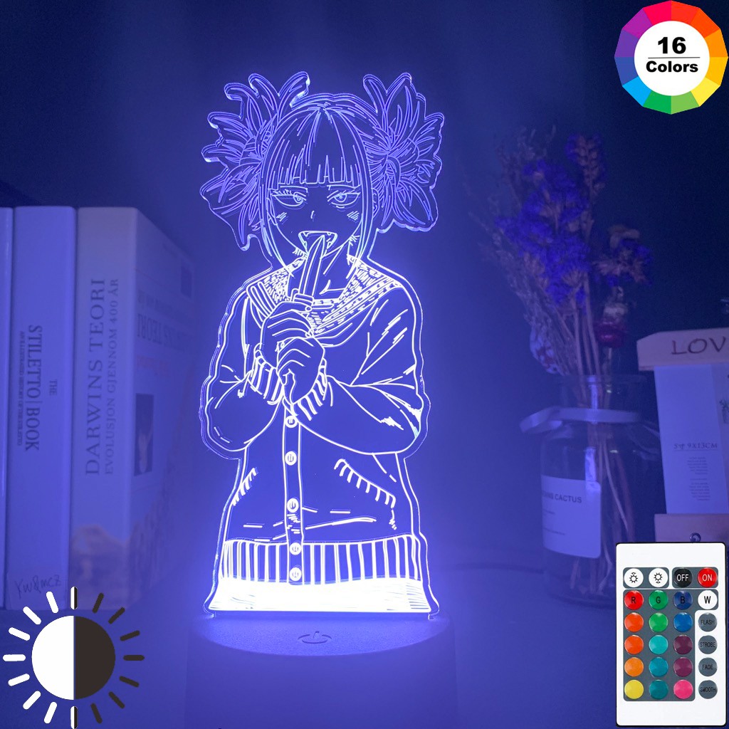 Led Night Light Anime My Hero Academia Toga Himiko Figure Gift Nightlight for Kids Bedroom Decoration Light Bedside Table Lamp