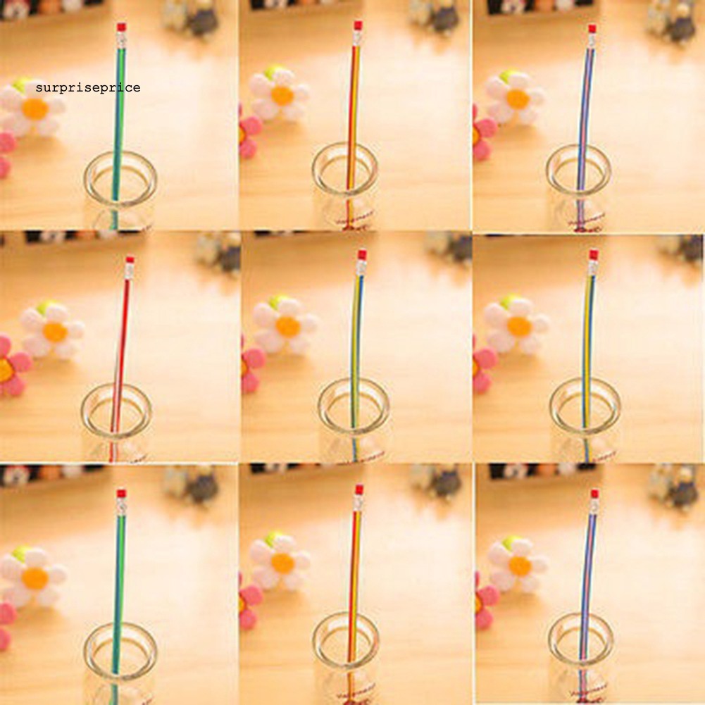 Set 5 bút chì dẻo linh hoạt nhiều màu sắc kèm gôm tiện dụng chất lượng cao