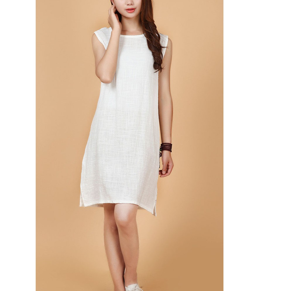 Đầm suông linen không tay nhẹ nhàng - DS106
