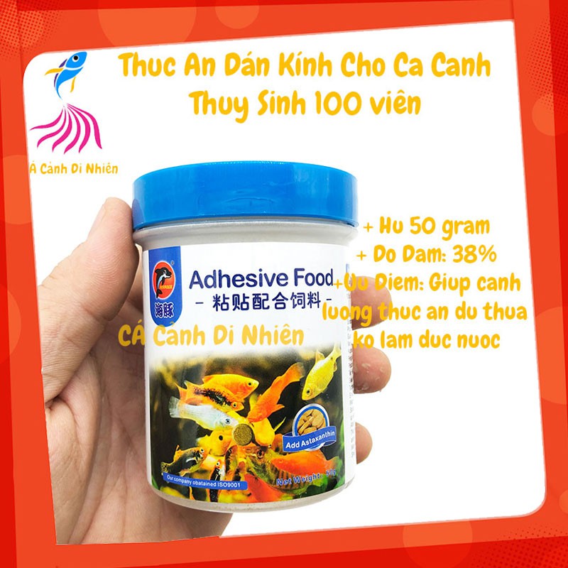Thức ăn dán kính cho cá cảnh thủy sinh PORPOISE Cám cá cảnh 50 gram 100 viên