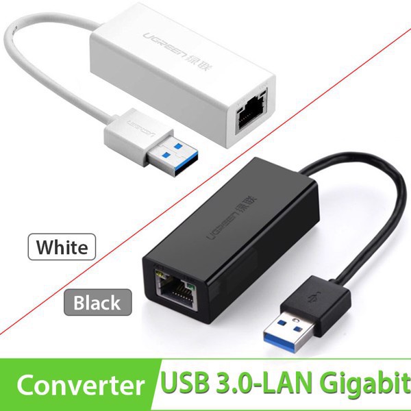 Cáp chuyển USB 3.0 to Lan hỗ trợ 10/100/1000 Mbps Chính Hảng Ugreen 20255 20256 CR111