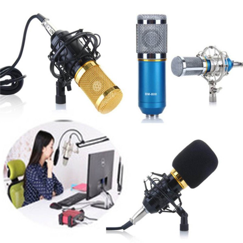 Combo Mic thu âm BM-800 Gồm Micro - Chân Mic - Bông lọc âm ST2S357