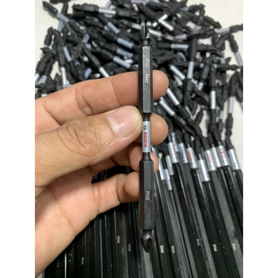 Mũi vít Bosch hai đầu PH2 - PH2 dài 110mm đuôi nhỏ chính hãng có từ
