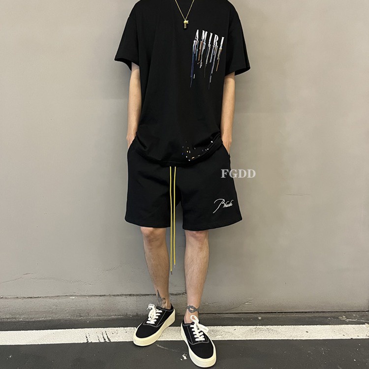 ⚡️[Best Quality] - Quần Short RHUDE SMALL LOGO COTTON JERSEY SHORTS BLACK, Quần đùi Rhude