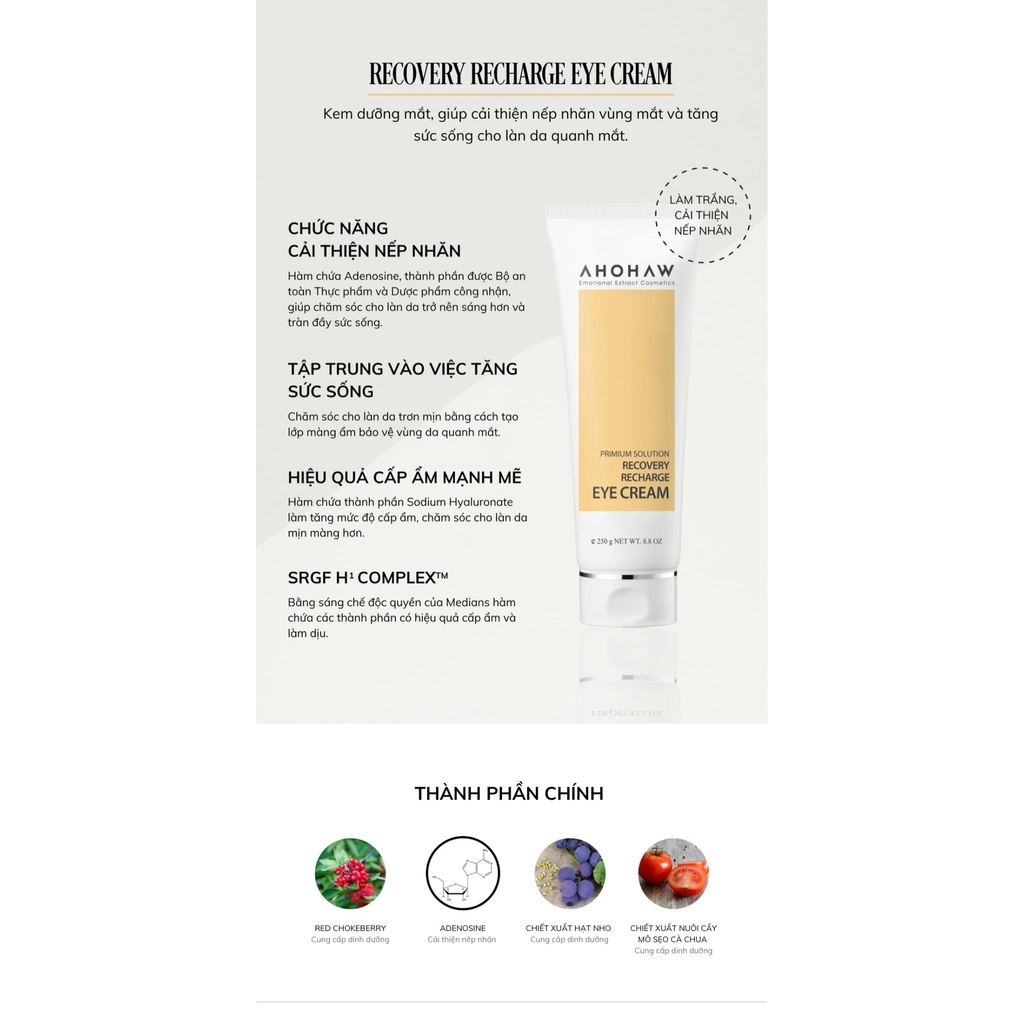 Kem dưỡng  mắt cao cấp Ahohaw Premium Solution  chính hãng