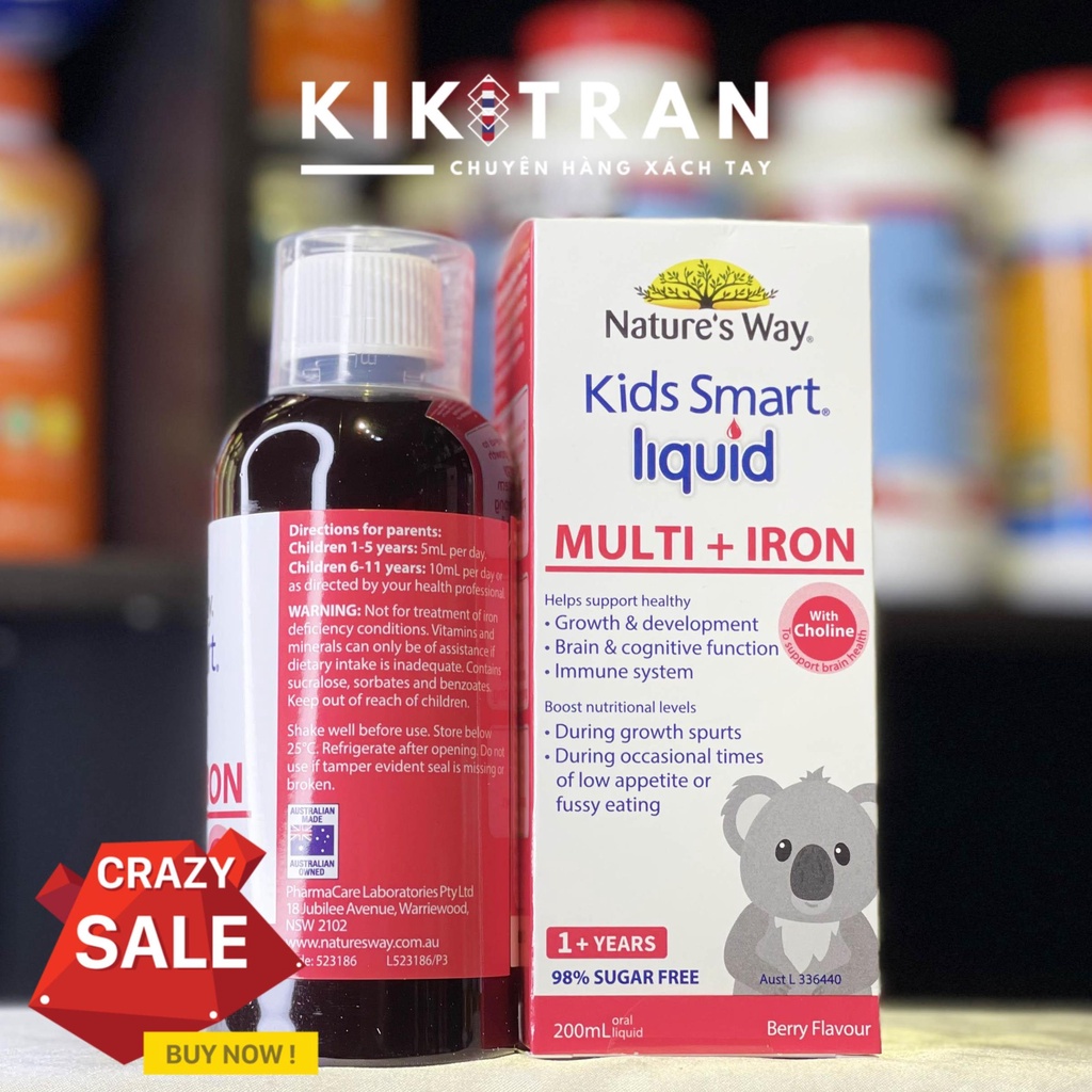 Siro sắt cho bé nature s way kids smart liquid multi + iron 200ml của úc - ảnh sản phẩm 6