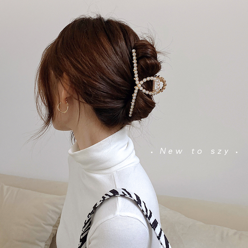 Kẹp tóc đính đá và ngọc trai giả phong cách thời trang Hàn Quốc chất lượng cao