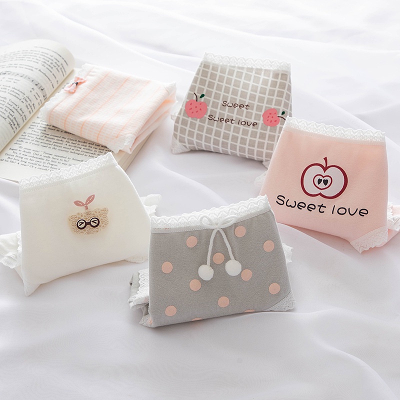 Set 5 quần lót nữ cotton NuciFera nhiều mẫu hình Sweet Love