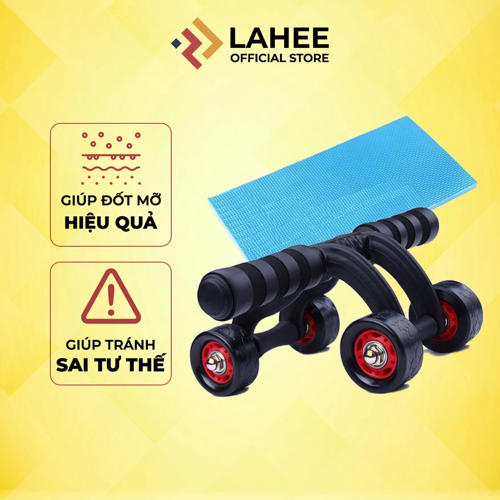 Con lăn tập cơ bụng 4 bánh, dụng cụ hỗ trợ tập gym ngay tại nhà - 16DCTB