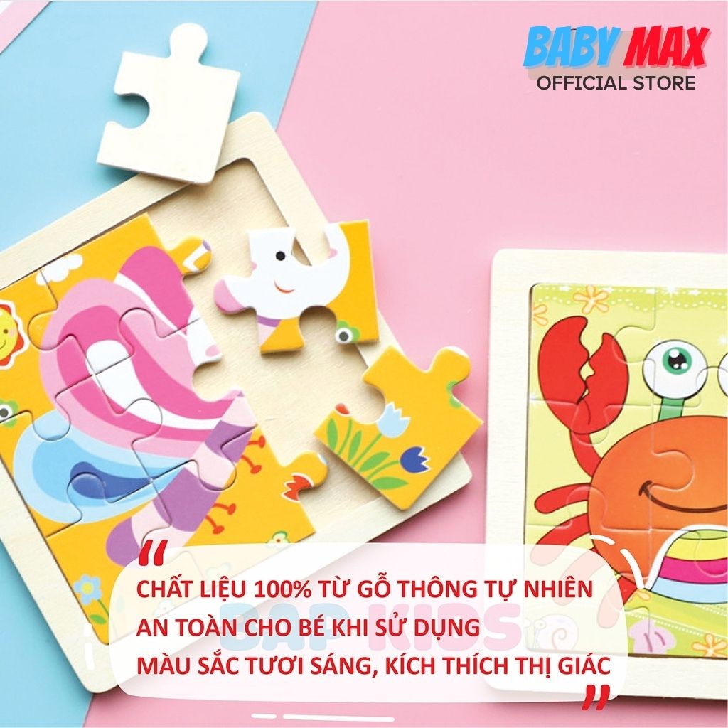 Tranh ghép hình cho bé 9 đến 1000 mảnh ghép gỗ xếp hình - Đồ chơi gỗ giáo dục thông minh BABY MAX