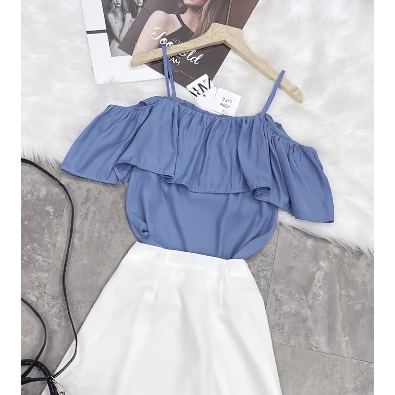 [Mã WASTCOOL giảm 15% tối đa 50K đơn 99K] BÁN SỈ SÉT ÁO XANH TRỄ VAI MIX CHÂN VÁY TRẮNG CHO NỮ | BigBuy360 - bigbuy360.vn