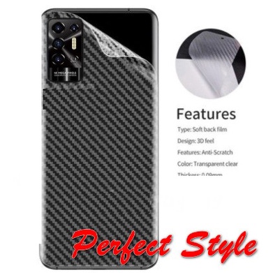 Dán carbon mặt lưng Tecno Pova 2 Pova 3 4 pro spark 7 7T Spark 6 go Spack 8c Pop 5 LTE Spark 9T camon 19 pro