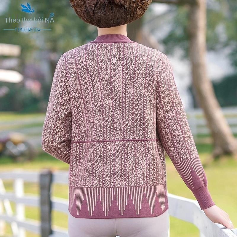 Mẹ mùa xuân áo khoác ngắn phụ nữ trung niên 2021 dệt kim mới cho người và già thu | BigBuy360 - bigbuy360.vn