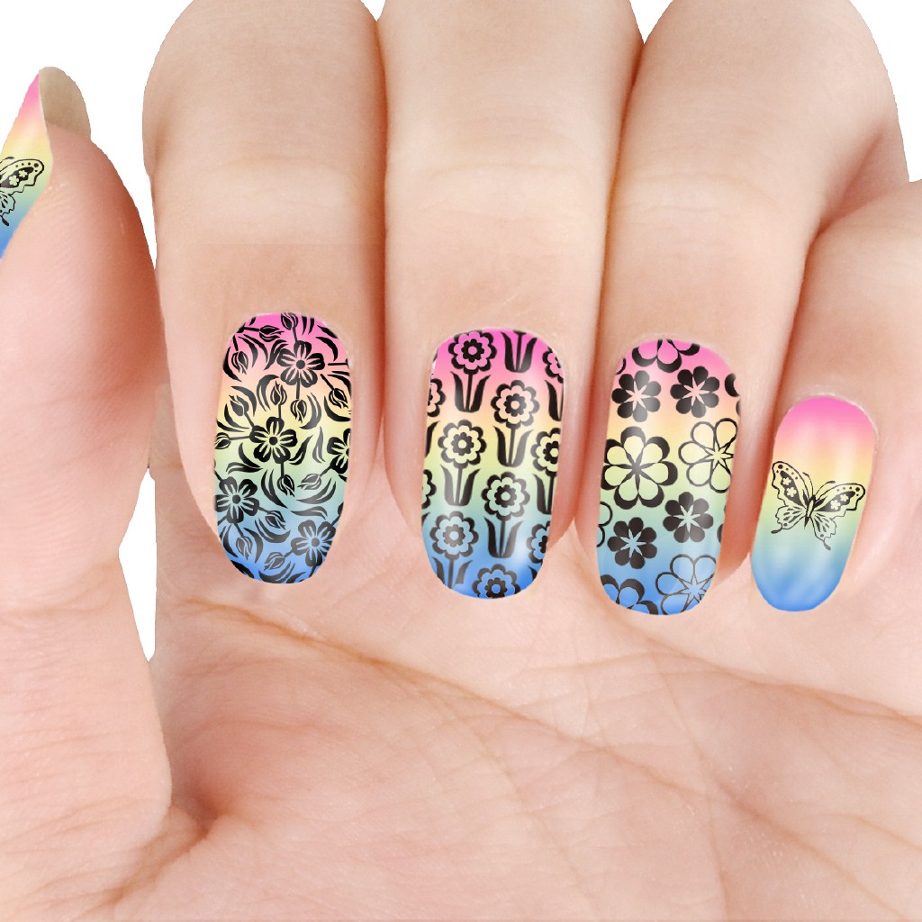 [Hàng mới về] Khuôn in họa tiết hoa trang trí móng tay nghệ thuật