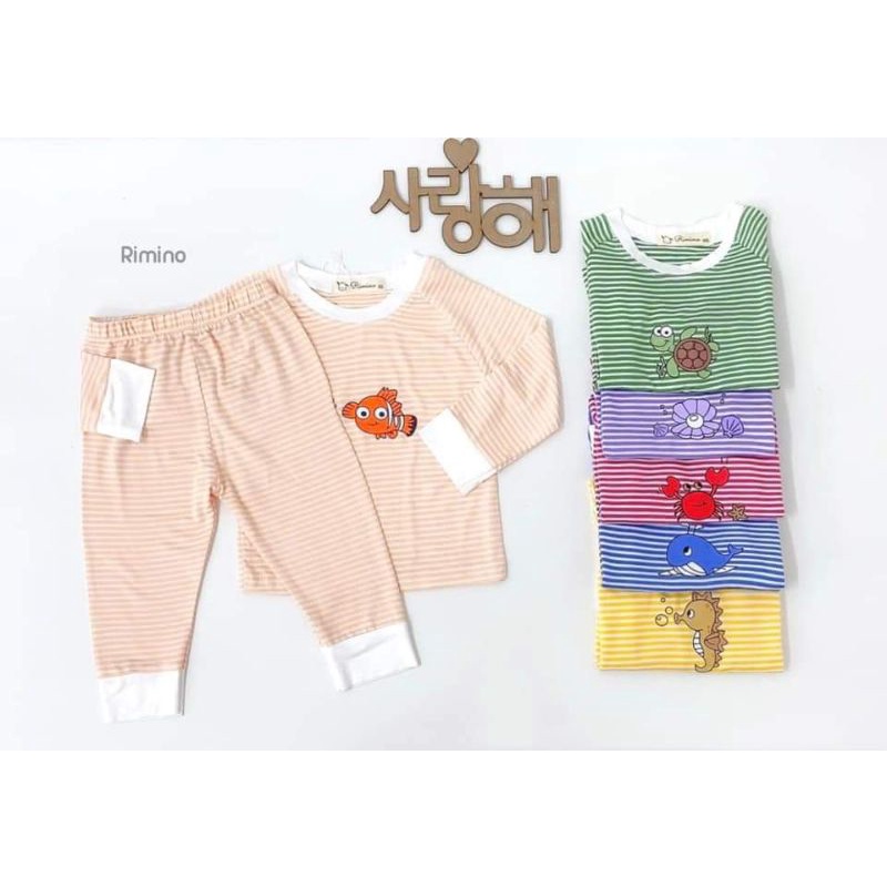 Bộ dài tay thu đông kẻ thun lạnh dệt siêu đẹp cho bé trai bé gái