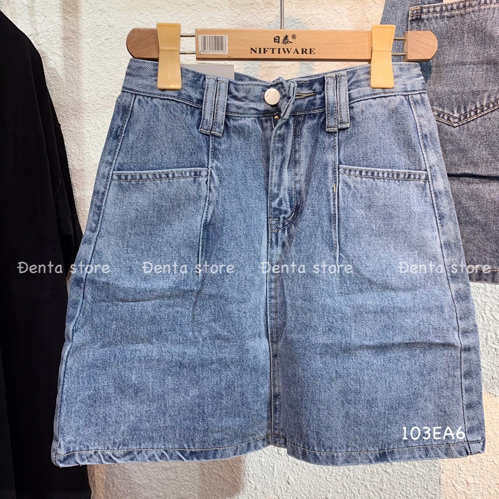 Chân váy bò chân váy jeans 2613 dáng chữ A có quần bên trong(ẢNH THẬT+CÓ SẴN)-Đenta Store-103EA6