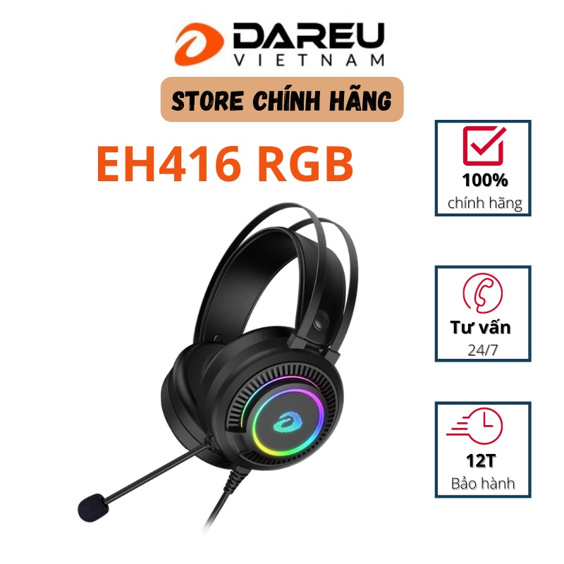 Tai nghe gaming DAREU EH416 RGB giả lập 7.1 cắm cổng USB