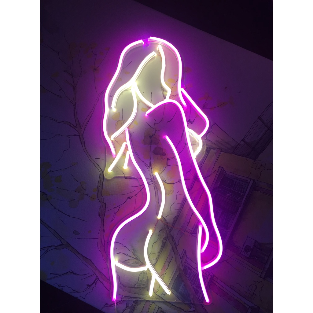 Đèn led Neon trang trí hình Sexy girl v2 | Đèn neon trang trí phòng ngủ, treo tường