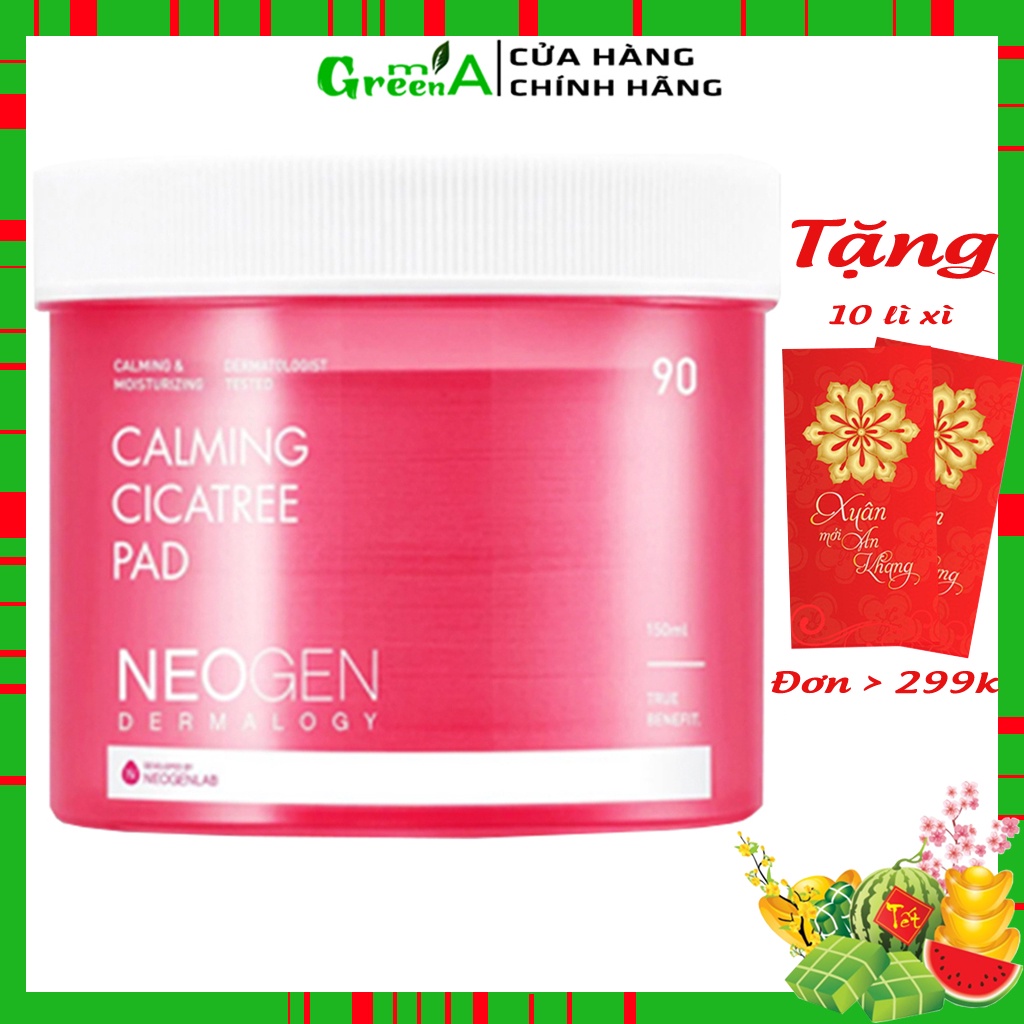 Toner Dạng Miếng Rau Má Neogen Dermalogy Calming Cica Tree Pad 90 Miếng Dịu Nhẹ Kháng Khuẩn [NHẬP KHẨU CHÍNH HÃNG]