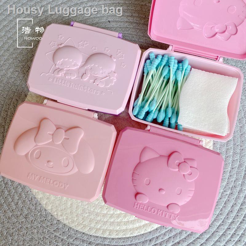DAISO Trong Kho✻☁Hộp Đựng Tăm Bông/Đồ Trang Sức/Đồ Trang Sức Để Bàn Bằng cotton Hình Sanrio Nhật Bản Dễ Thương