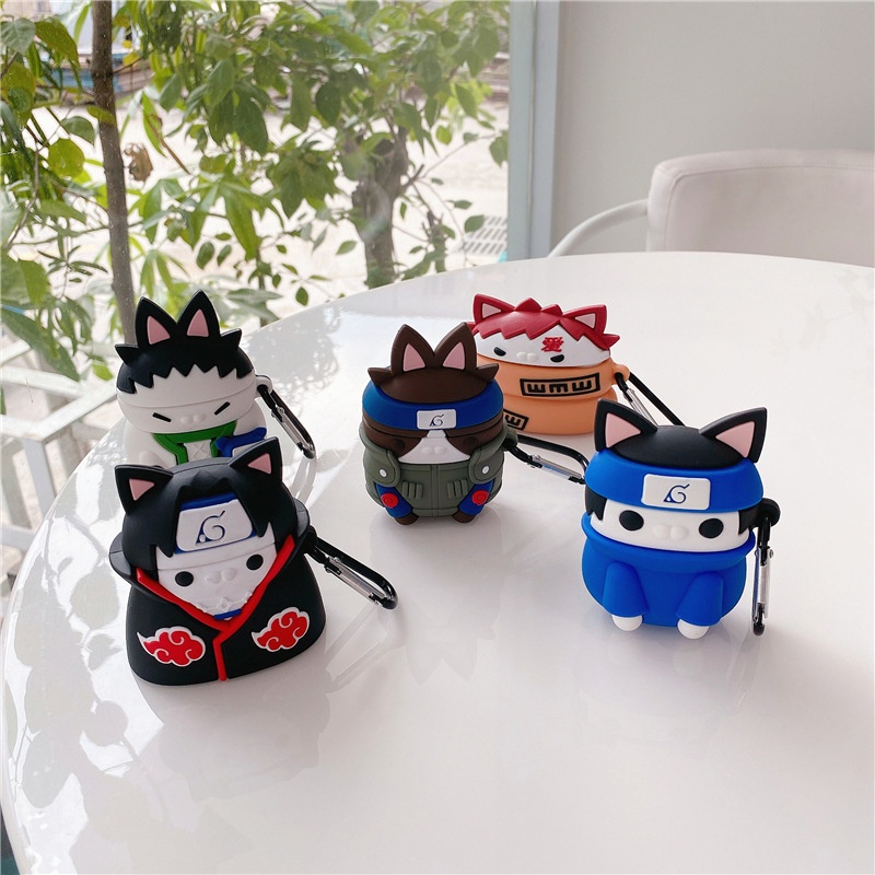 Vỏ Bảo Vệ Hộp Sạc Tai Nghe Bluetooth Apple Airpods 1 / 2  Hình Mèo Naruto Dễ Thương Ốp
