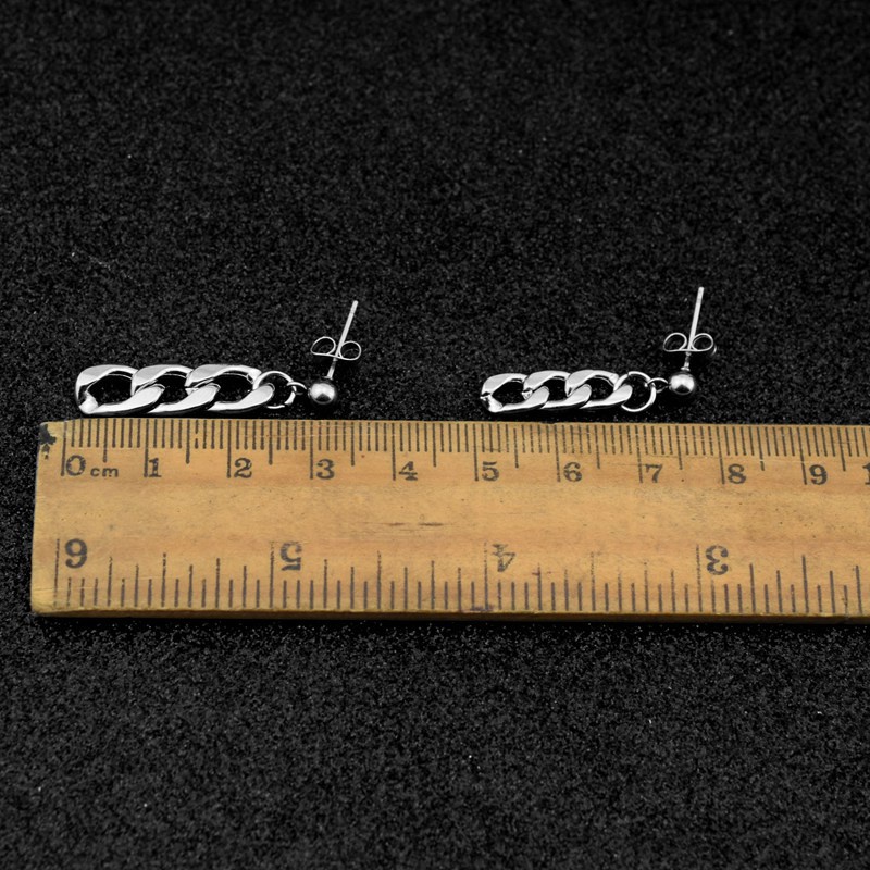 Khuyên Tai Nữ Bông Tai Nữ Thép Titan Không Gỉ Dáng Xích Nhỏ Đơn Giản C23