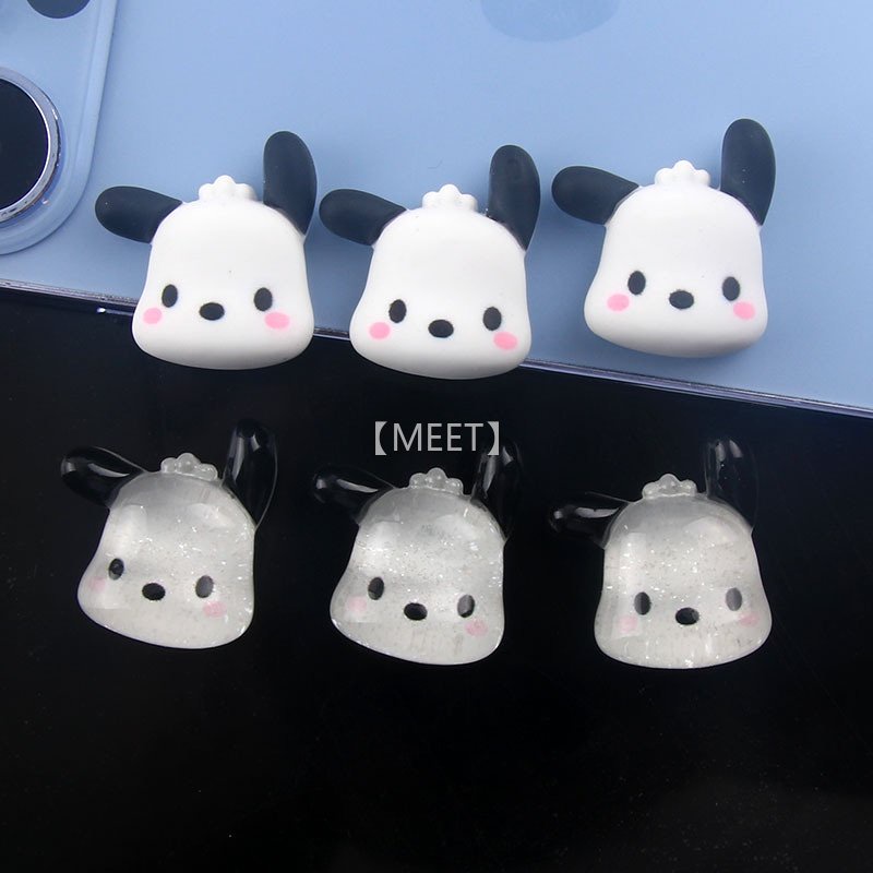 1 Chú Chó Tai Đen Bằng Nhựa Resin Làm Trang Sức Thủ Công DIY